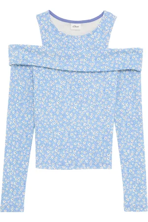 QS by s.Oliver Enges Shirt aus Rippware mit Off-Shoulder-Ausschnitt, Mädchen