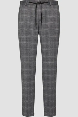 QS by s.Oliver S.O JOGG: Anzughose aus kariertem Stretch-Jersey, Herren