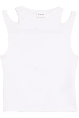 QS by s.Oliver Verkürztes Tanktop im Slim Fit mit Cut-out-Details, Mädchen