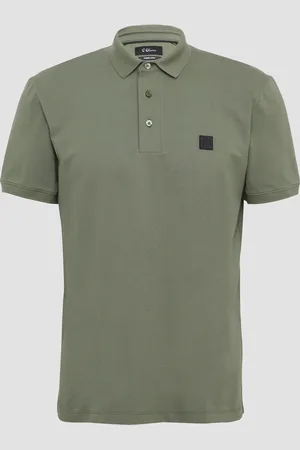 QS by s.Oliver Piqué-Poloshirt aus Baumwollstretch mit Label-Patch, Herren