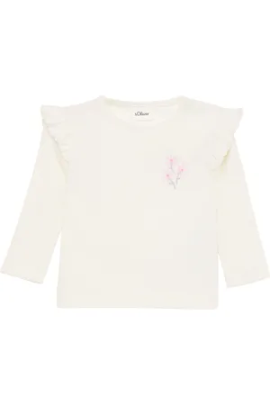 QS by s.Oliver Weiches Langarmshirt aus elastischer Rippware mit Stickerei, Babys