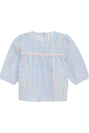 QS by s.Oliver Gestreifte Bluse in Leinenoptik mit Raffung, Babys