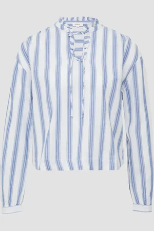 QS by s.Oliver Bluse mit Rüschen und Glitzergarn, Damen