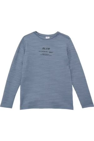QS by s.Oliver Strukturiertes Langarmshirt mit Frontprint, Jungen