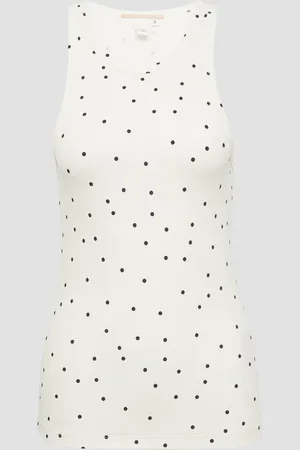 QS by s.Oliver Geripptes Tanktop mit All-over-Print, Damen