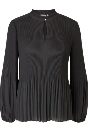 QS by s.Oliver Plissée-Bluse aus Chiffon, Damen