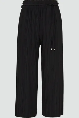 QS by s.Oliver Plissierte Culotte mit Elastikbund und Bindeband, Damen