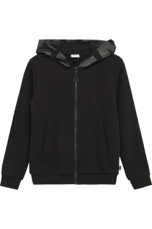 QS by s.Oliver Sweatshirt-Jacke mit Print an Kapuze, Jungen