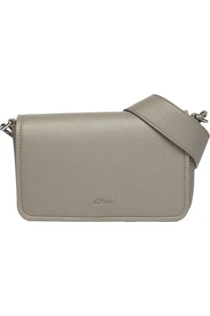 QS by s.Oliver City-Bag aus Lederimitat mit abnehmbarem Logo-Schultergurt, Damen