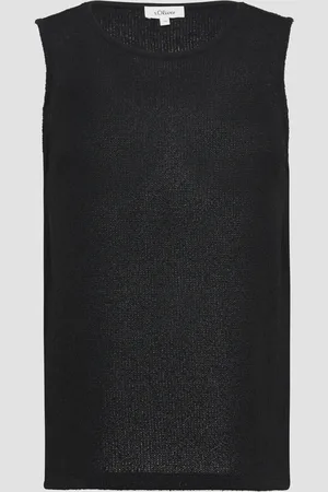 QS by s.Oliver Semitransparentes Stricktop mit Rundhalsausschnitt, Damen