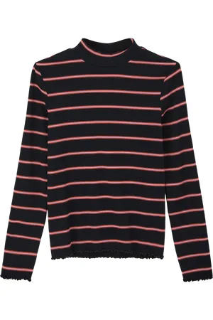 QS by s.Oliver Gestreiftes Longsleeve mit Rippstruktur, Mädchen
