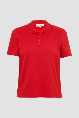 QS by s.Oliver Piqué-Poloshirt aus Baumwollmix, Damen