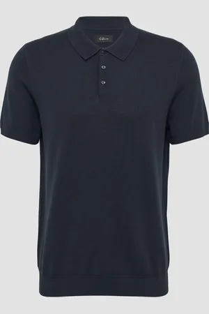 QS by s.Oliver Feinstrick-Poloshirt aus Baumwoll-Modalmix, Herren