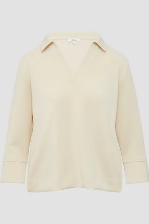 QS by s.Oliver Sweatshirt aus Scuba mit Polokragen, Damen