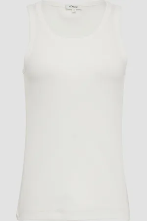 QS by s.Oliver Slim-Fit-Top mit Rippstruktur, Damen