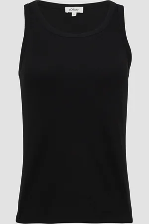 QS by s.Oliver Slim-Fit-Top mit Rippstruktur, Damen