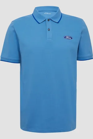 QS by s.Oliver Poloshirt aus Piqué mit Stickerei und Ford®-Artwork, Herren