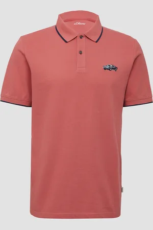 QS by s.Oliver Poloshirt aus Piqué mit Stickerei und Ford®-Artwork, Herren