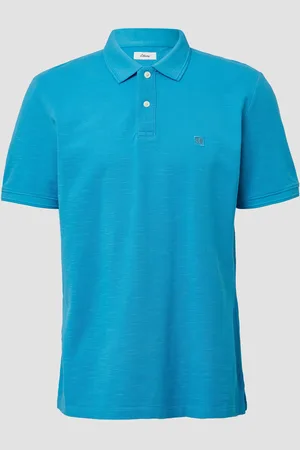 QS by s.Oliver Poloshirt mit kleinem Labelpatch und Flammgarnstruktur, Herren