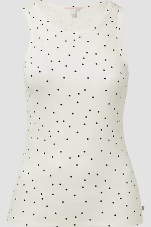 QS by s.Oliver Geripptes Tanktop mit All-over-Print, Damen