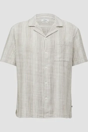QS by s.Oliver Resort Fit: Baumwollshirt mit Struktur-Streifen, Herren