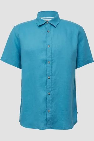 QS by s.Oliver Regular Fit: Leichtes Kurzarmhemd aus 100% Leinen, Herren