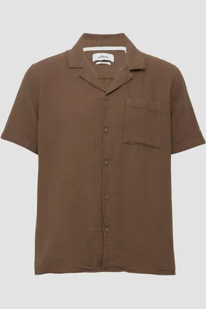 QS by s.Oliver Resort Fit: Baumwollshirt mit Struktur-Streifen, Herren