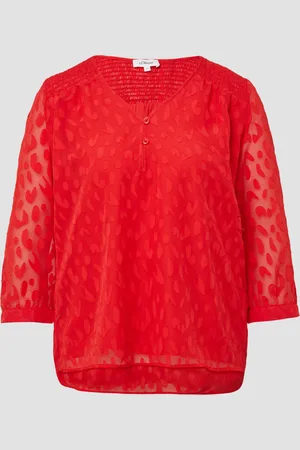 QS by s.Oliver Bluse aus Struktur-Chiffon im Relaxed Fit, Damen