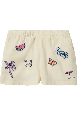 QS by s.Oliver Kurze Hose mit Stickerei in Leinen-Optik, Kinder