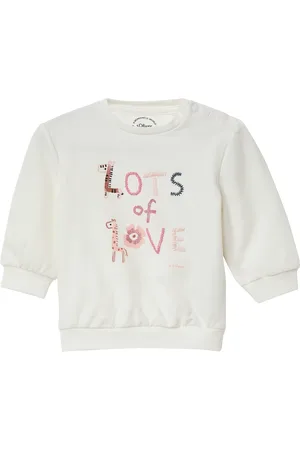 QS by s.Oliver Leichtes Sweatshirt mit Puffärmeln und Glitzer-Print, Babys