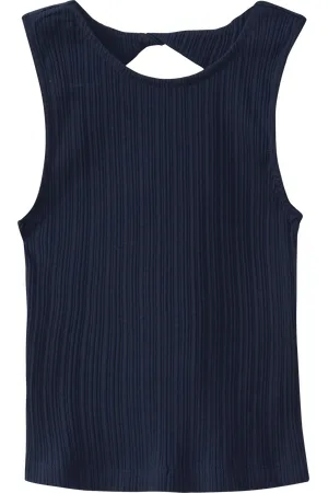 QS by s.Oliver Elastisches Top aus Rippware mit Cut Out, Mädchen