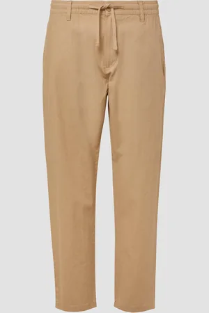 QS by s.Oliver Detroit: Relaxed-Fit-Chino aus Leinenmix mit Elastikbund, Herren