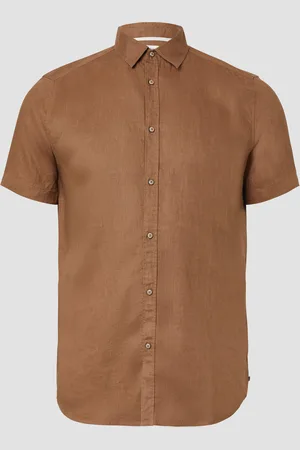 QS by s.Oliver Regular Fit: Leichtes Kurzarmhemd aus 100% Leinen, Herren