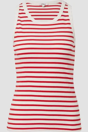 QS by s.Oliver Slim-Fit-Top mit Rippstruktur, Damen