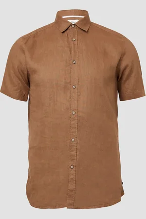 QS by s.Oliver Regular Fit: Leichtes Kurzarmhemd aus 100% Leinen, Herren