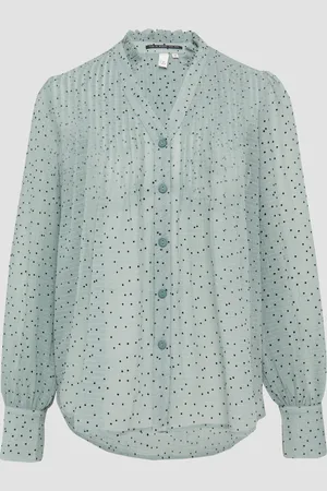 QS by s.Oliver Strukturierte Chiffonbluse mit Punktemuster, Damen