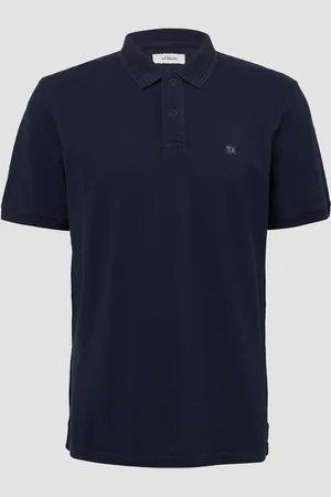 QS by s.Oliver Poloshirt mit kleinem Labelpatch und Flammgarnstruktur, Herren