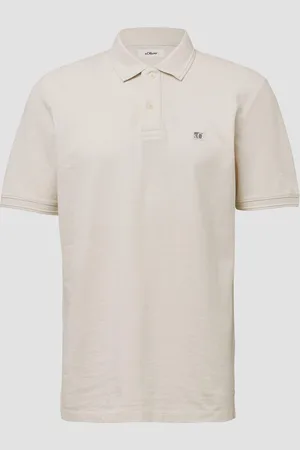 QS by s.Oliver Poloshirt mit kleinem Labelpatch und Flammgarnstruktur, Herren