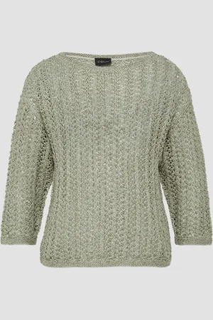 QS by s.Oliver Semitransparenter Pullover aus Ajourstrick mit Pailletten, Damen