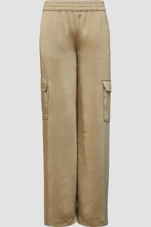 QS by s.Oliver Satinierte Cargohose im Relaxed Fit mit Elastikbund, Damen