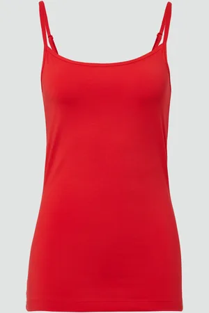 QS by s.Oliver Top mit verstellbaren Spaghettiträgern im Slim Fit, Damen