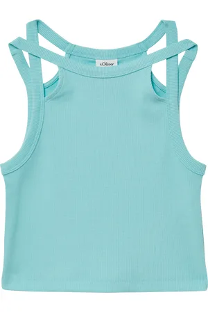 QS by s.Oliver Verkürztes Tanktop aus Rippware mit Cut-outs, Mädchen