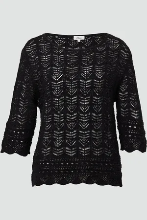 QS by s.Oliver Ajour-Strickpullover mit 3/4-Ärmeln, Damen