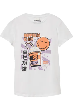 QS by s.Oliver T-Shirt im Loose Fit mit Smiley®-Print, Mädchen
