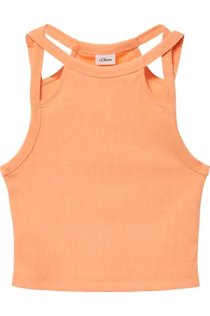 QS by s.Oliver Verkürztes Tanktop aus Rippware mit Cut-outs, Mädchen