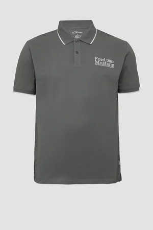 QS by s.Oliver Poloshirt aus Piqué mit Stickerei und Ford®-Artwork, Herren