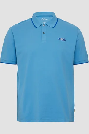 QS by s.Oliver Poloshirt aus Piqué mit Stickerei und Ford®-Artwork, Herren