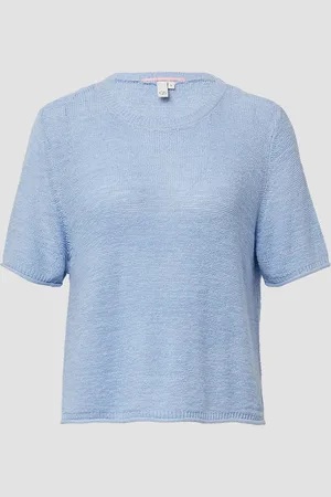QS by s.Oliver Kurzarmpullover aus Bändchengarn, Damen
