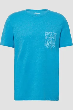 QS by s.Oliver Meliertes T-Shirt aus Baumwollmix mit Artwork, Herren
