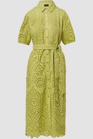 QS by s.Oliver Hemdblusenkleid in Midilänge aus Lochstickerei, Damen